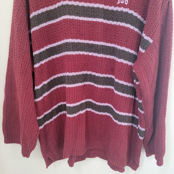 BDG UO Crochet Knit Academia Pullover Crewneck Sweater‎ Striped Large OB1737436 - Picture 5 of 12
